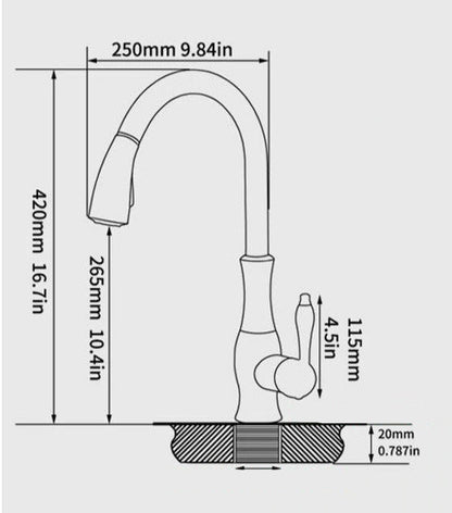 360° Swivel Stainless Steel Kitchen Faucet – Pull-Out Design