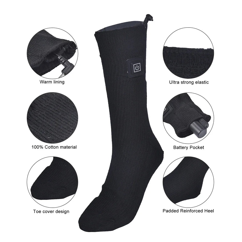 Heated Socks with USB Recharge – Adjustable Temperature for Men & Women