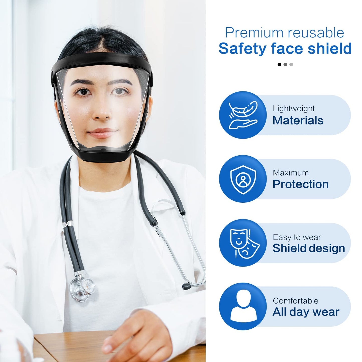 Clear Safety Visor with Anti-Fog Full Face Protection Shield