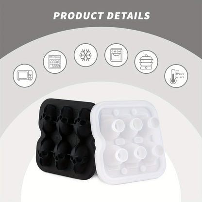 Skull-Shaped Ice Maker Tray for Unique Drinks