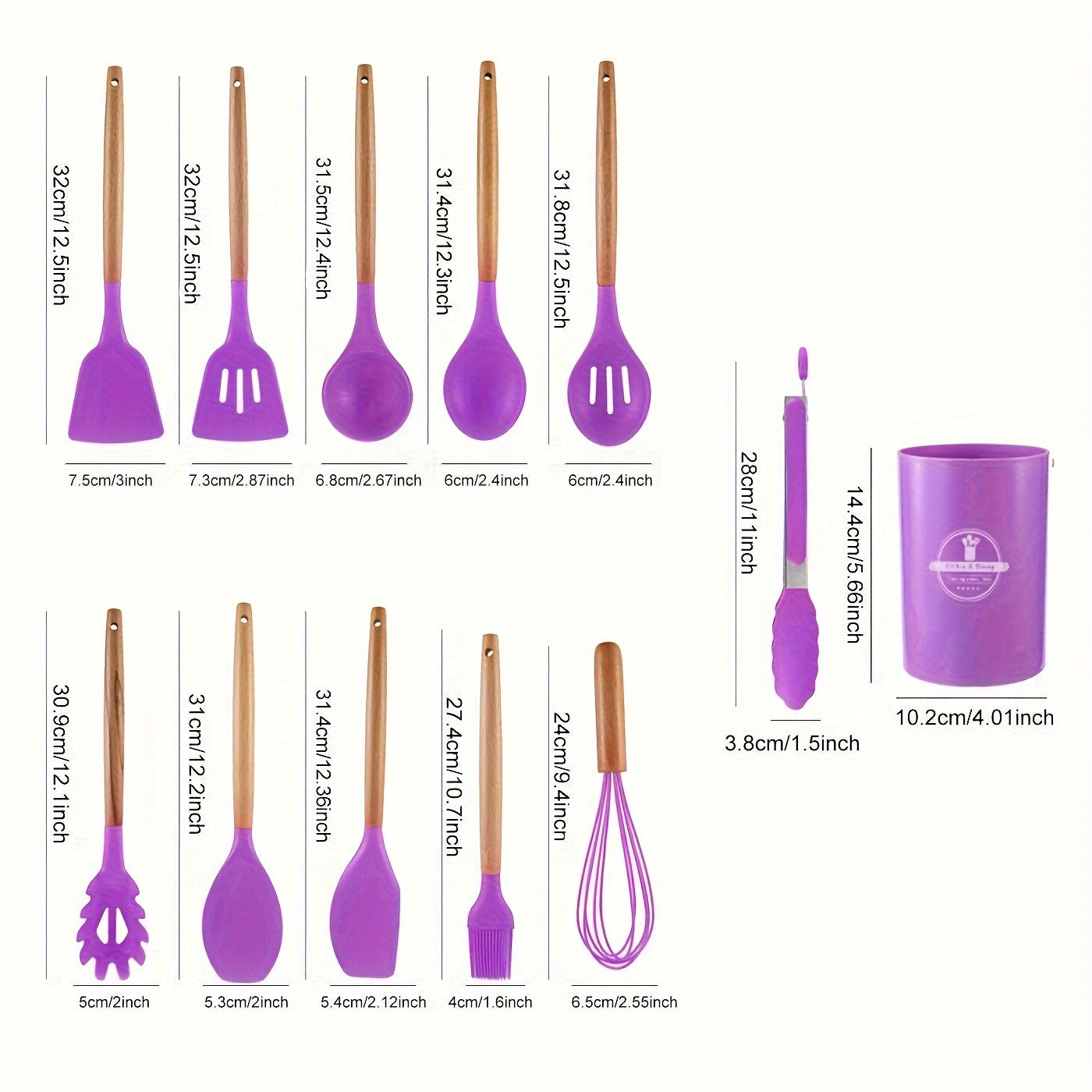 Set of 12 Kitchen Tools and Utensils