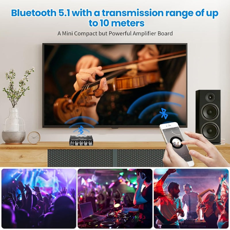 High-Power 2.1 Channel Bluetooth Audio Amplifier