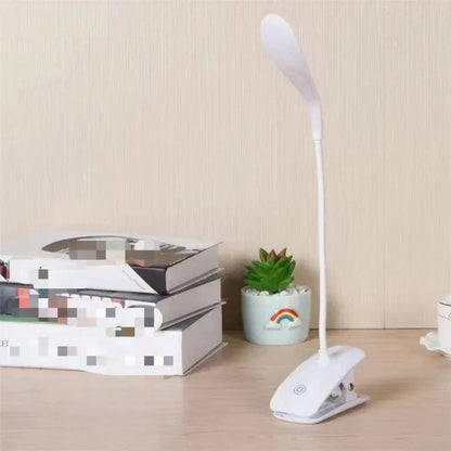 Rechargeable LED Desk Lamp with Touch Dimming and Clip Holder