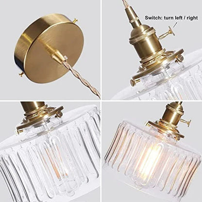 Celeste Vintage Pendant Light with Crystal Accents