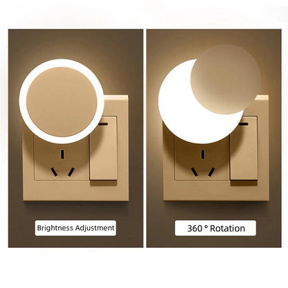 LED Night Light with Light Sensor – Warm White, EU Plug, 6.5 x 6.5 cm