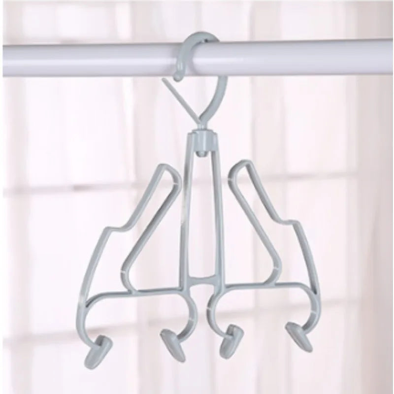 Double-Layer Shoe Drying Rack with Hooks | Wind-Resistant Shoe Storage for Balcony