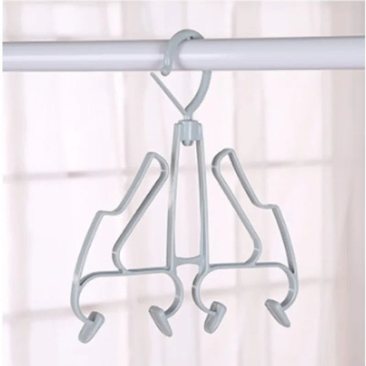 Double-Layer Shoe Drying Rack with Hooks | Wind-Resistant Shoe Storage for Balcony