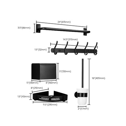 Modern Matte Black Bathroom Accessory Set – Individual or Set Options