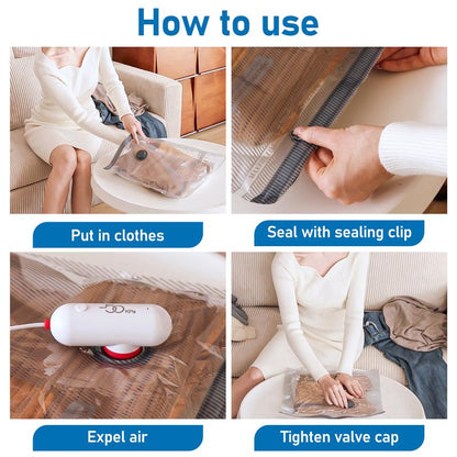 Instantly Create More Space by Compressing Your Clothing