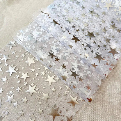 Shiny Table Runner with Metallic Star Pattern in Gold, Rose Gold, or Silver - Ideal for Parties & Table Decor