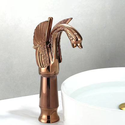 Brass Bathroom Sink Faucet with Single Handle for Hot and Cold Water
