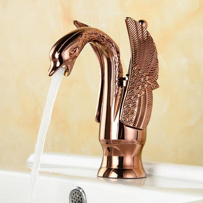 Brass Bathroom Sink Faucet with Single Handle for Hot and Cold Water