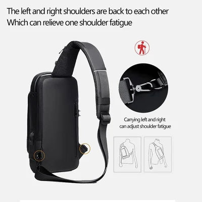 Secure and Stylish Crossbody Bag with Charging Feature
