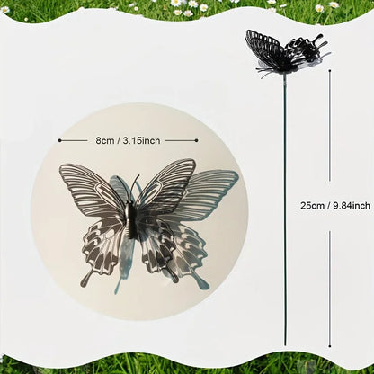 Garden Decoration Butterfly Stakes, Set of 10 | Realistic Design | PVC Material | Outdoor Decor