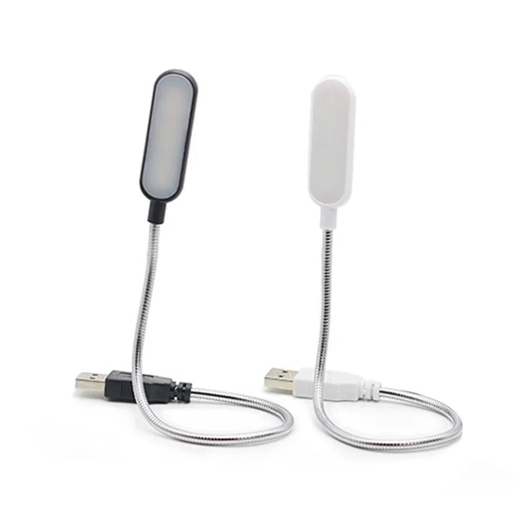 Rechargeable LED Reading Lamp with USB – Flexible Gooseneck, Warm & Cool White, Compatible with Laptop, PC & Power Bank