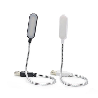 Rechargeable LED Reading Lamp with USB – Flexible Gooseneck, Warm & Cool White, Compatible with Laptop, PC & Power Bank