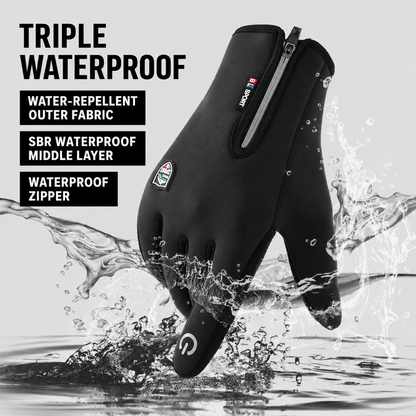 Winter Gloves with Zipper Design – Touchscreen and Waterproof