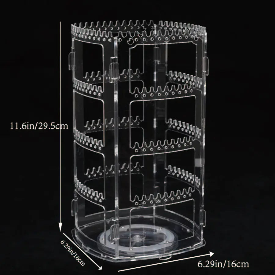 Jewelry Organizer Stand - Rotatable Plastic Holder for Earrings & Necklaces - 360° Display for Stylish Storage
