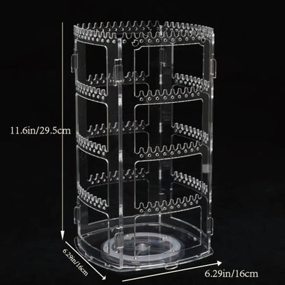 Jewelry Organizer Stand - Rotatable Plastic Holder for Earrings & Necklaces - 360° Display for Stylish Storage