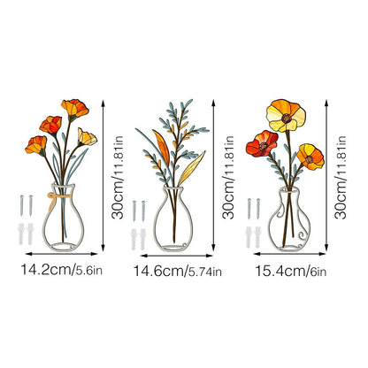 Set of 3 Scandinavian Metal Wall Plant Holders - Clip-On Design