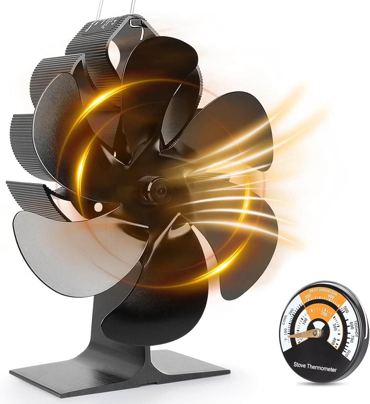 6-Blade Eco-Friendly Wood Stove Air Circulator