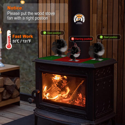 6-Blade Eco-Friendly Wood Stove Air Circulator