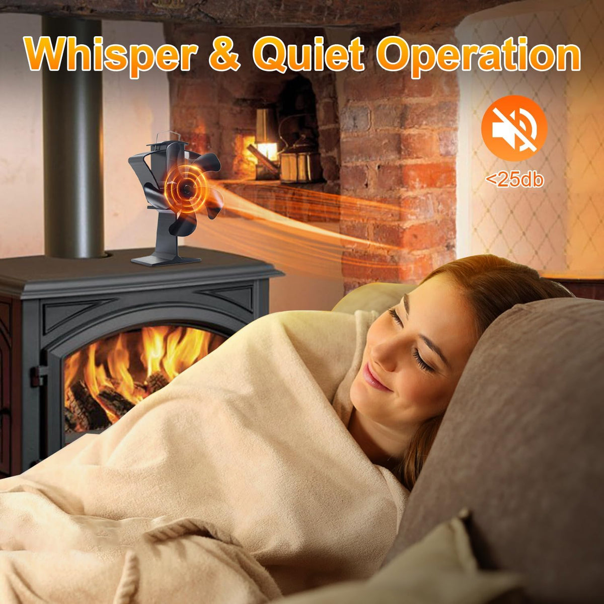 6-Blade Eco-Friendly Wood Stove Air Circulator