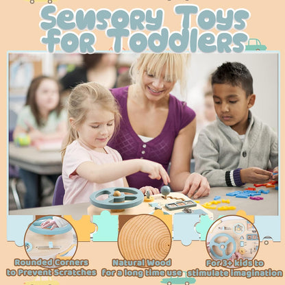 Wooden Activity Board with Steering Wheel – Fun Learning Tool