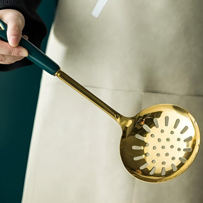 Elegant Gold-Plated Kitchen Utensil Collection