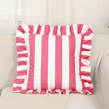 Chic Striped Ruffle Pillow Cover for Elegant Spaces