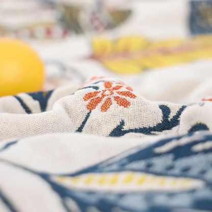 Chic Floral Cozy Throw | 100% Cotton Decorative Blanket