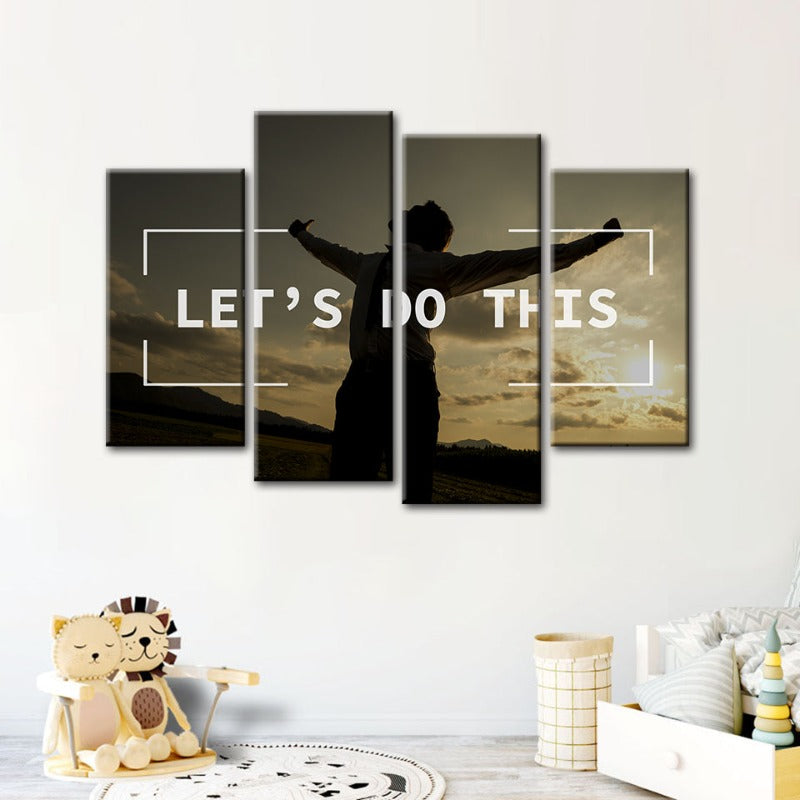 Motivational 4-Piece Canvas Art Set for Inspirational Spaces