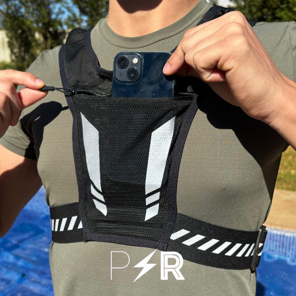 Reflective Vest with Phone Holder for Safe Running