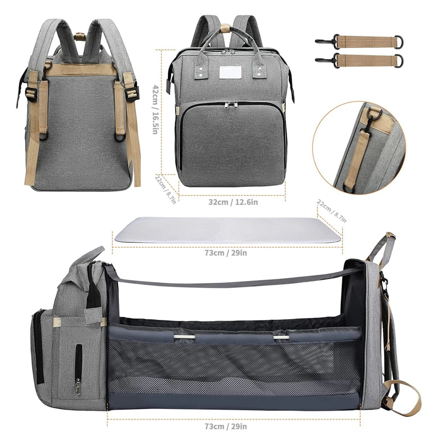 Multi-Function Baby Travel Backpack - 4-in-1 Design