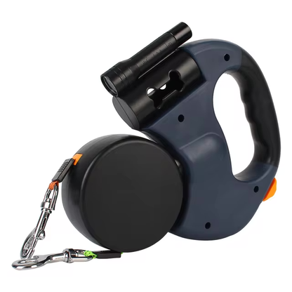 Retractable Dual Pet Leash with LED Light