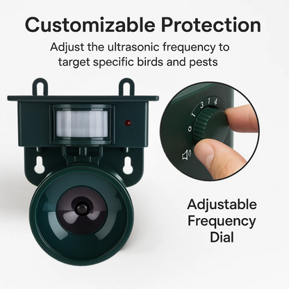 Motion-Activated Outdoor Bird Deterrent with Solar Power