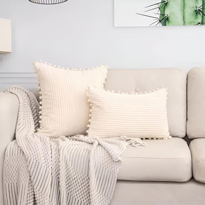 Cozy Textured Throw Pillow Cover with Fun Accents