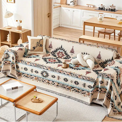 Elegant Chenille Sofa Protector with Artistic Design
