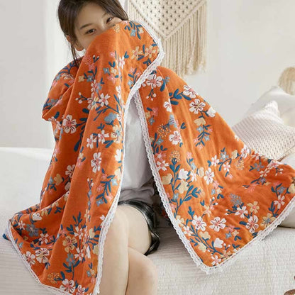Floral Serenity Cotton Bath Towel