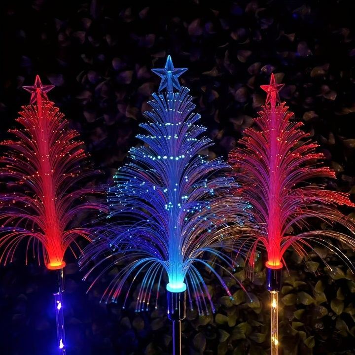 Solar Garden Light Set with 3 Color Changing LED Lights
