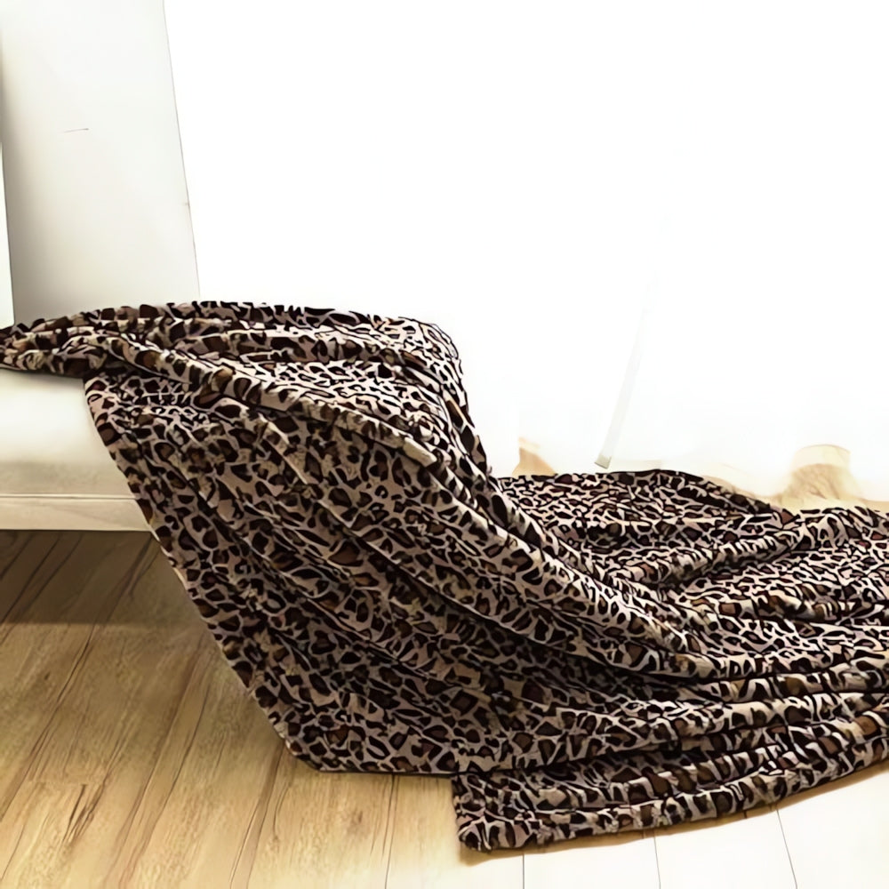 Savanna Luxe Leopard Print Throw Blanket