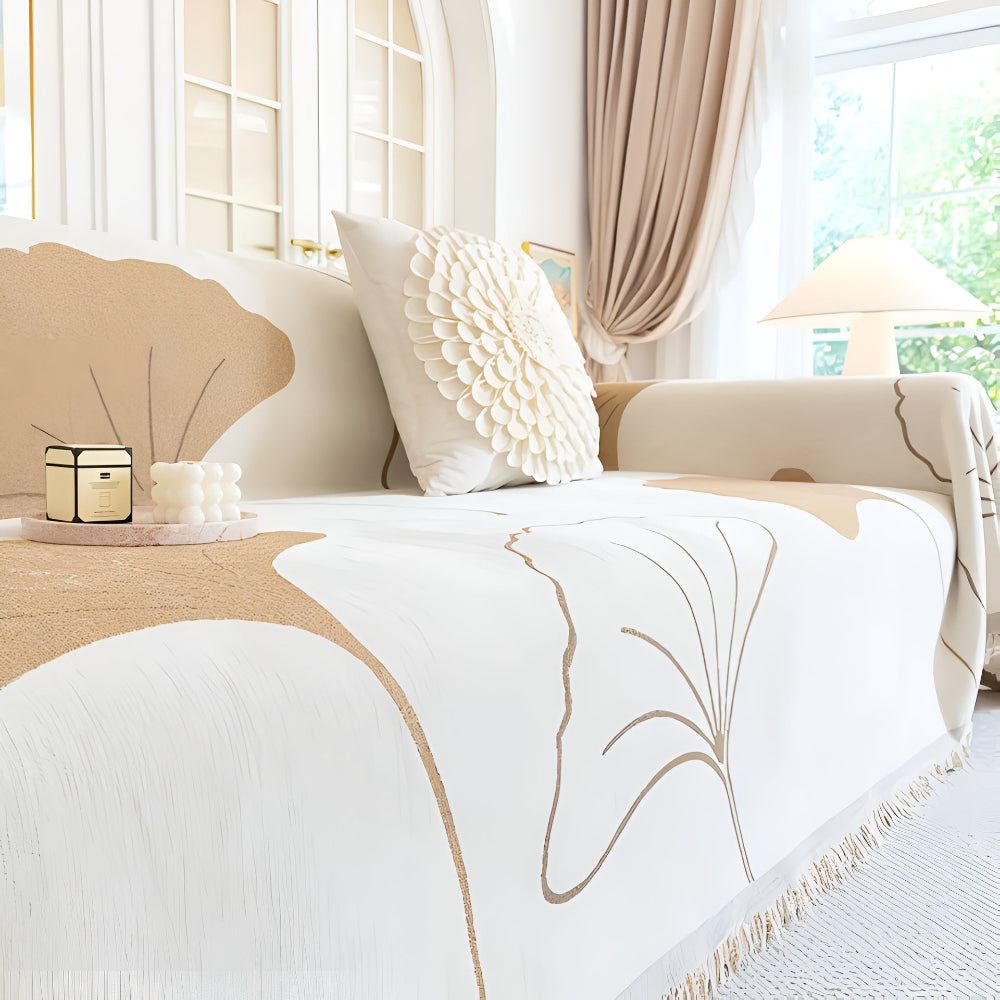 Elegant Ginkgo Leaf Sofa Protector for Timeless Style