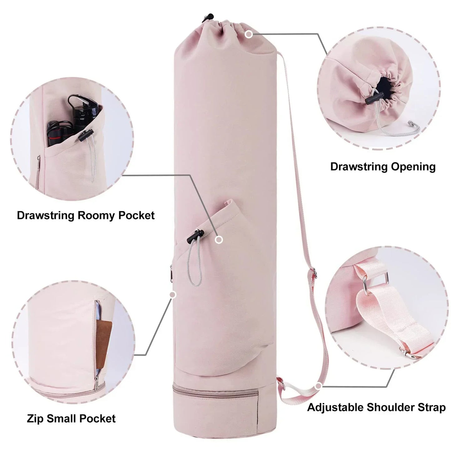 Stylish Yoga Mat Bag with Water Bottle Compartment