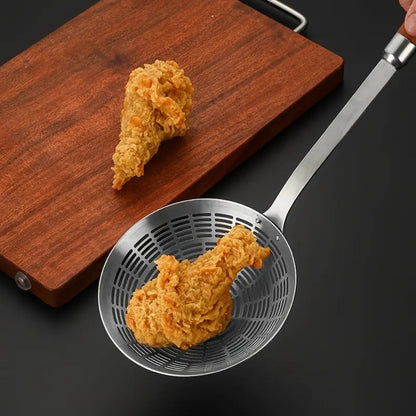 Precision Straining Ladle with Wooden Handle
