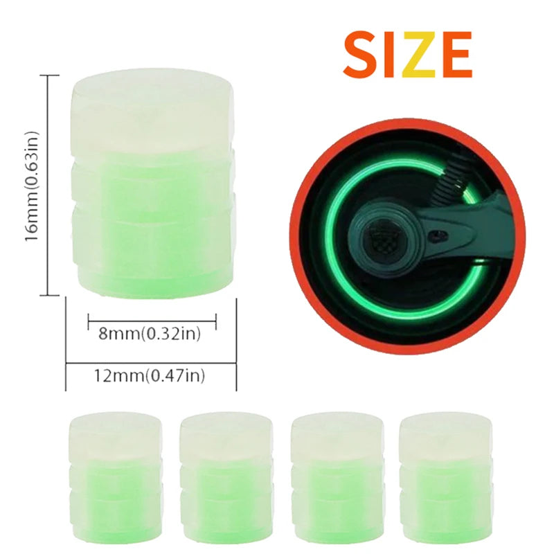 GlowRider Tire Valve Caps (Set of 8)