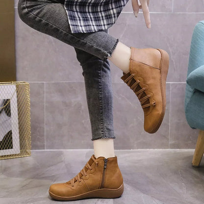 Slip-Resistant Leather Ankle Boots for Everyday Elegance