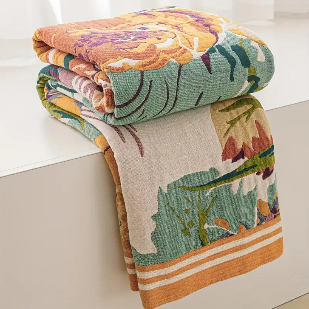 Elysian Garden Cotton Throw Blanket