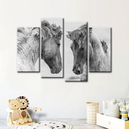 Majestic Equine Duo - Elegant Canvas Art Set