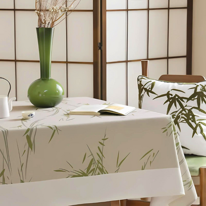 Tranquil Bamboo-Design Table Cover for a Peaceful Dining Experience
