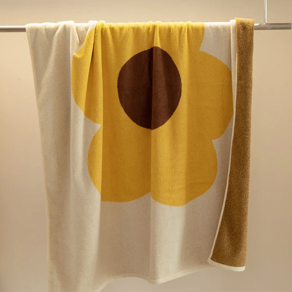 Vibrant Garden Blossom Cotton Bath Towel